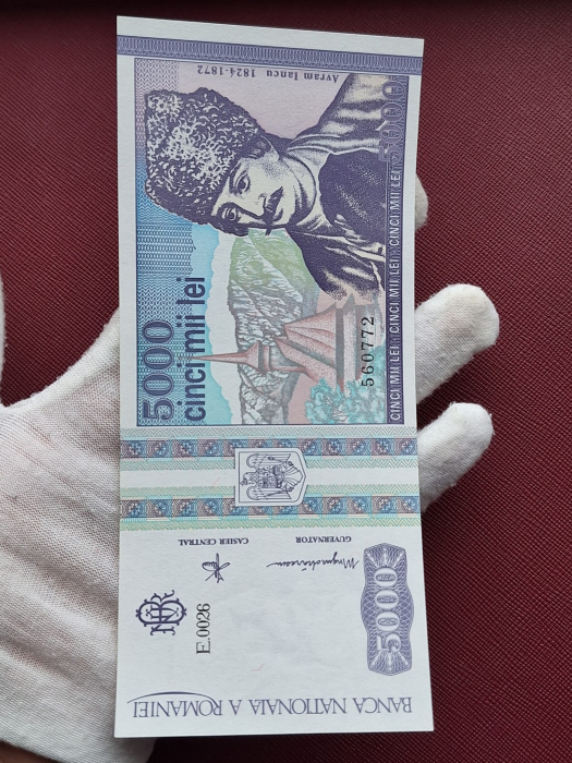Romania, 5000 lei 1993, seria E.0026/560772, necirculata [6]