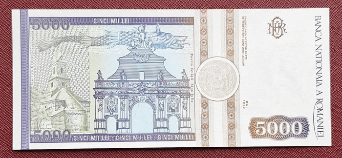 Romania, 5000 lei 1993, seria E.0026/560772, necirculata [2]