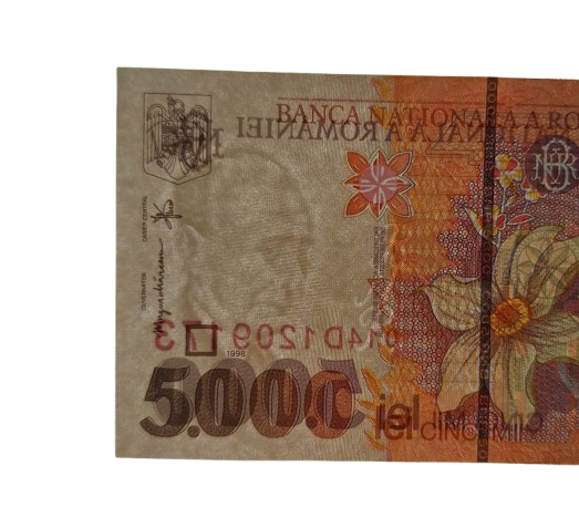 Romania 5000 lei 1998, filigran BNR mare, necirculata [5]
