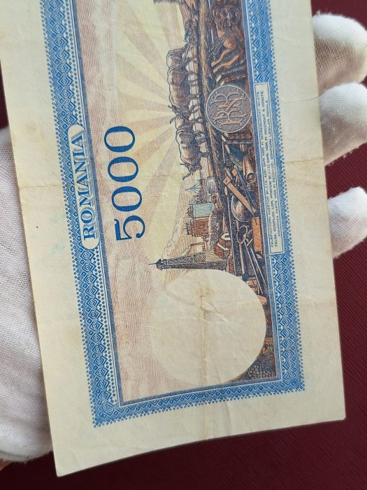 Romania, 5000 lei 28 Septembrie 1943, seria I/1 0179799, stare buna [8]