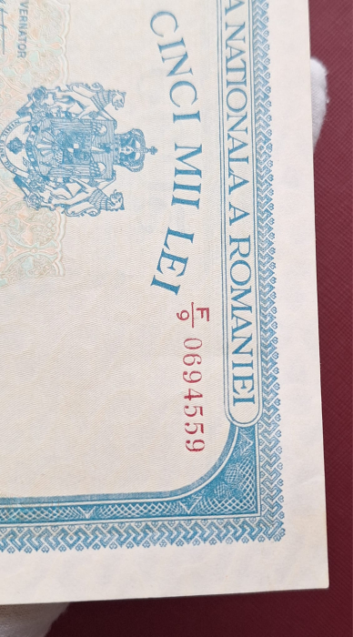 Romania, 5000 lei Decembrie 1945, seria F/9 0694559, Aunc [7]