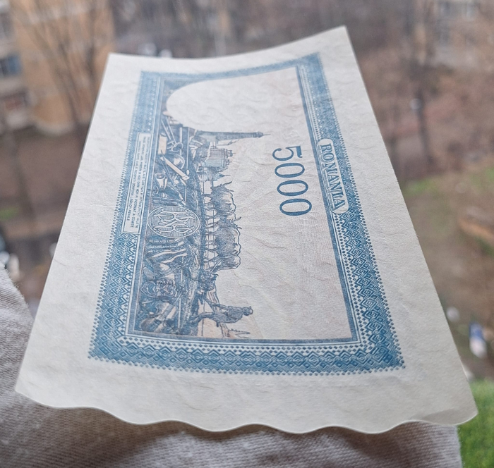 Romania, 5000 lei Decembrie 1945, seria F/9 0694559, Aunc [5]