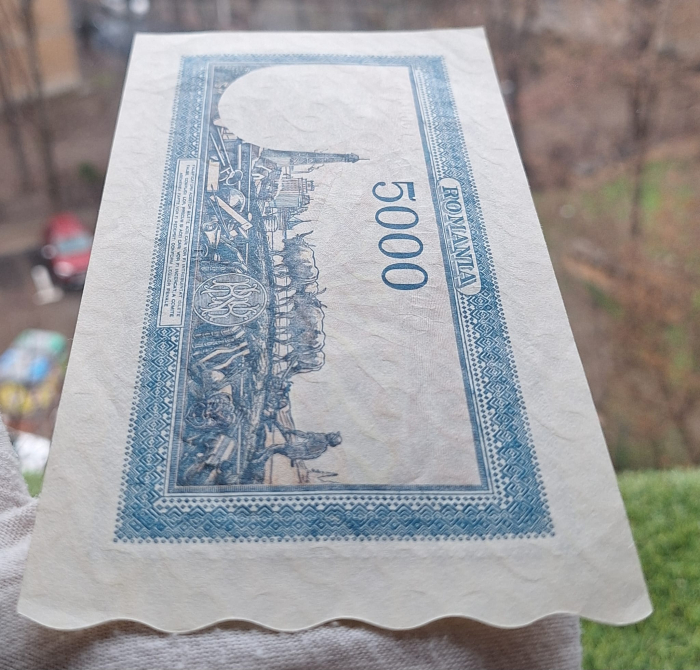 Romania, 5000 lei Decembrie 1945, seria F/9 0694562, Aunc [6]