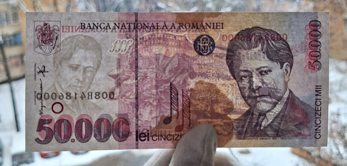 Romania, 50000 lei 1996, seria 008B4186000, aproape necirculata [3]