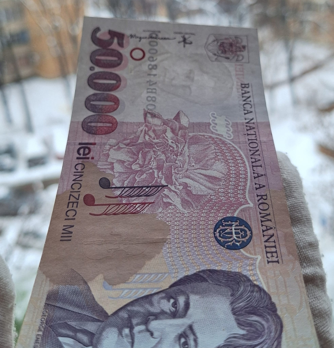 Romania, 50000 lei 1996, seria 008B4186000, aproape necirculata [7]