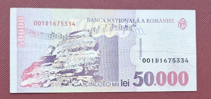 Romania, 50000 lei 1996, seria 001D1675334, circulata [2]