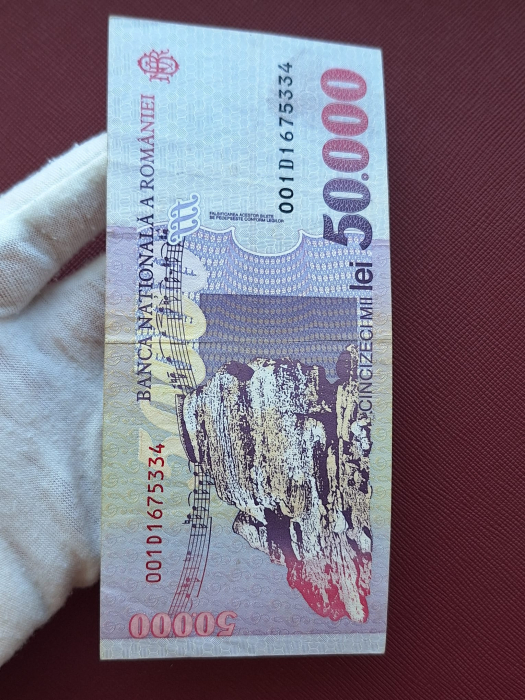 Romania, 50000 lei 1996, seria 001D1675334, circulata [5]