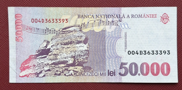 Romania, 50000 lei 1996, seria 004D3633393, aproape necirculata [2]