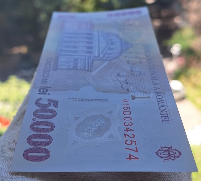 Romania, 50000 lei 2001 George Enescu, seria 015D0342574, UNC [6]