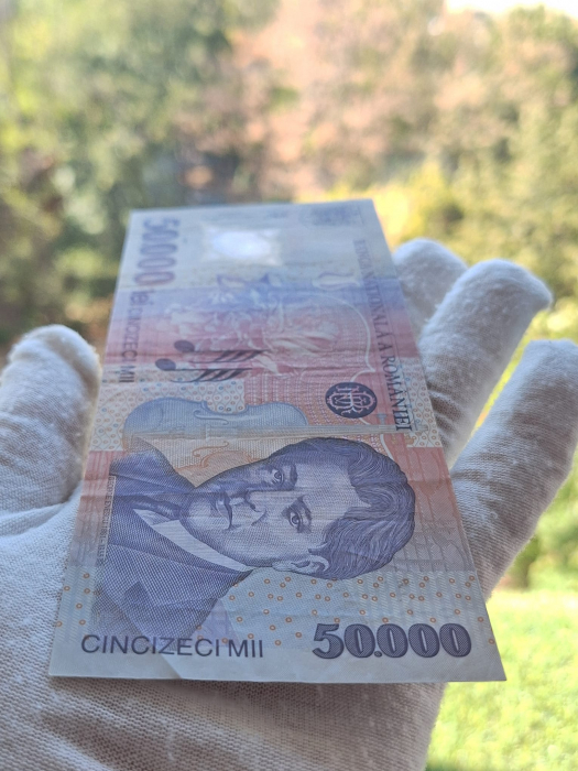 Romania, 50000 lei 2001 George Enescu, seria 017A0655953, circulata [7]
