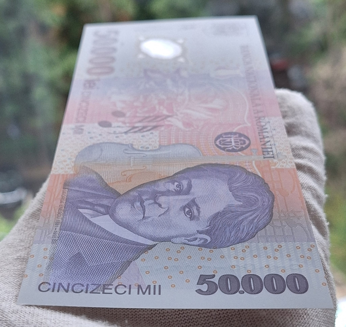 Romania, 50000 lei 2001 George Enescu, seria 017C0143878, UNC [7]