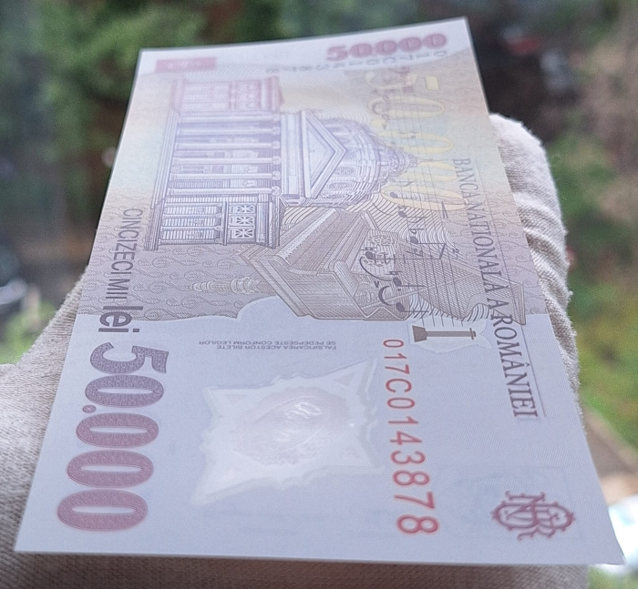 Romania, 50000 lei 2001 George Enescu, seria 017C0143878, UNC [4]