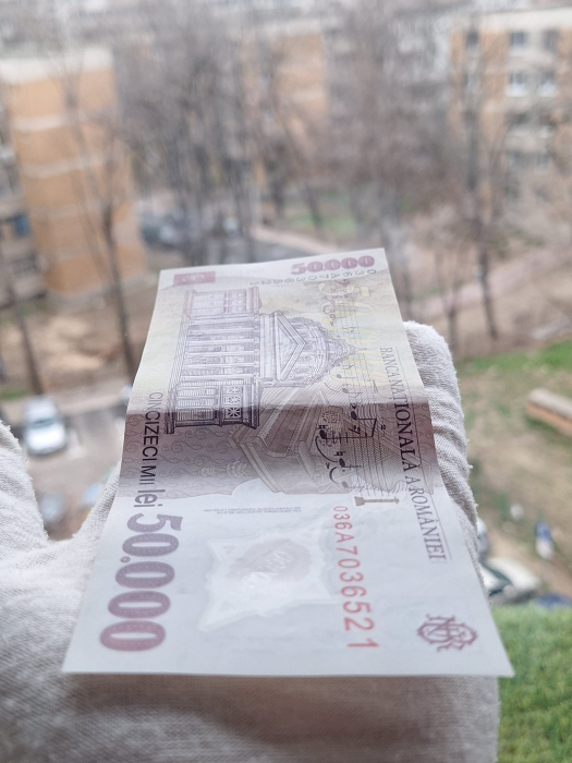 Romania, 50000 lei 2001 George Enescu, seria 036A7036521, circulata [4]