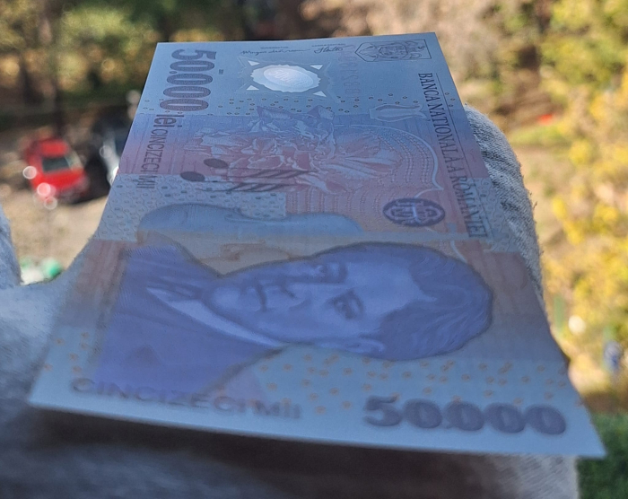 Romania, 50000 lei 2001 George Enescu, seria 041B8218943, UNC [4]