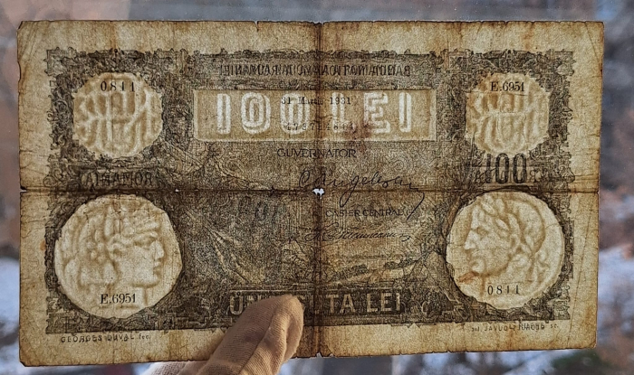 Romania bancnota 100 lei, 31 Martie 1931, circulata [3]