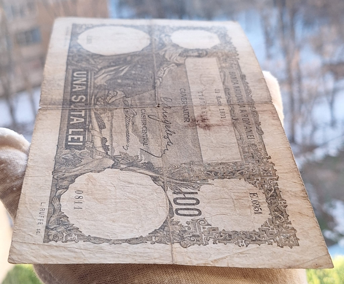 Romania bancnota 100 lei, 31 Martie 1931, circulata [7]