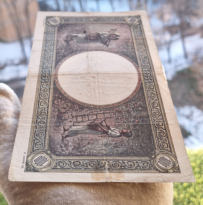 Romania bancnota 1000 lei 1939, cu supratipar, circulata [4]