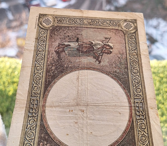 Romania bancnota 1000 lei 1939, cu supratipar, circulata [5]