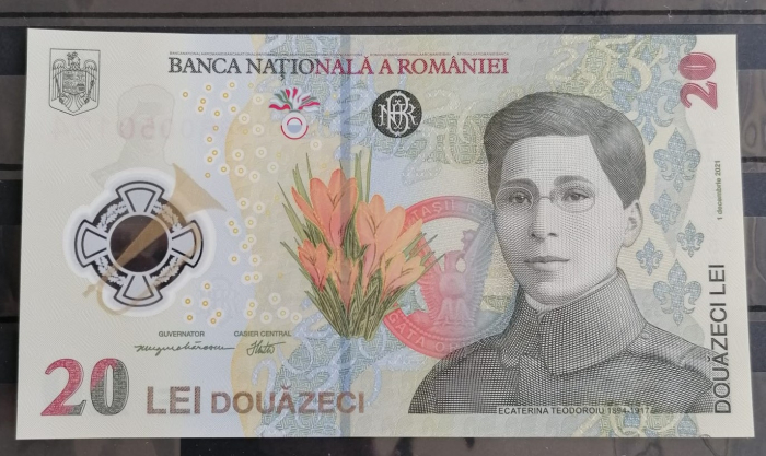 Romania, bancnota 20 lei 2021, Ecaterina Teodoroiu, necirculata [1]