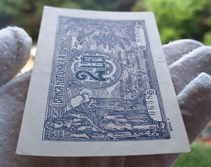 Romania bancnota 2 lei 1915 , seria S.1763/0638, circulata [5]