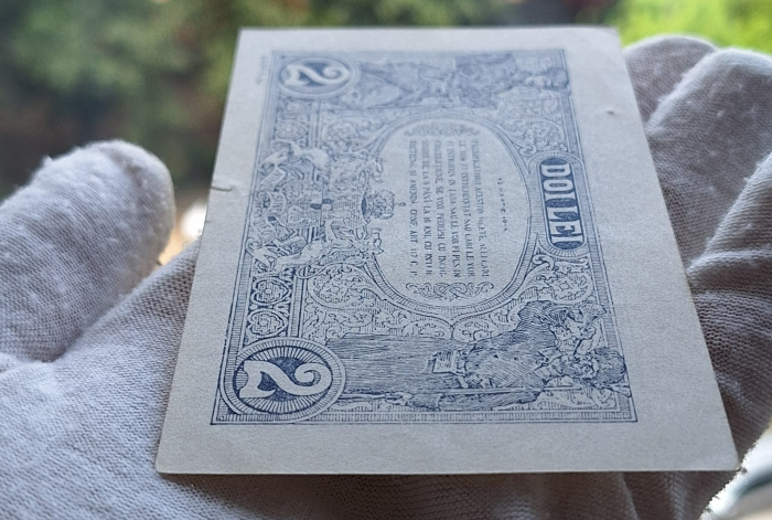 Romania bancnota 2 lei 1915 , seria S.1763/0638, circulata [6]