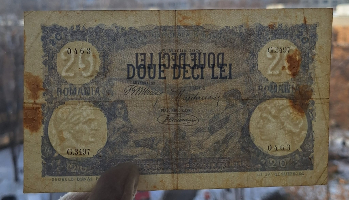 Romania bancnota 20 lei 1920, circulata, rara [3]
