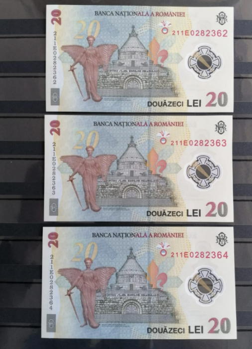 Romania, bancnota 20 lei 2021, Ecaterina Teodoroiu, necirculate, 3 consecutive [2]