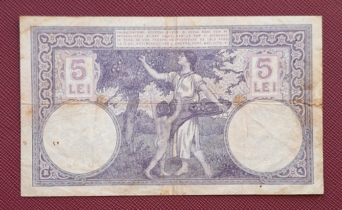Romania bancnota 5 lei 1916, circulata [2]