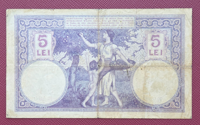 Romania bancnota 5 lei 1916, circulata [2]