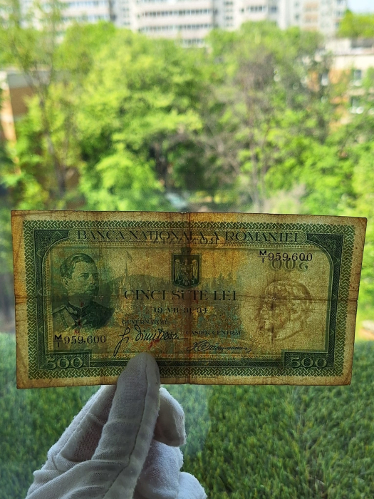 Romania, bancnota 500 lei 1934, Regele Carol II, circulata [3]