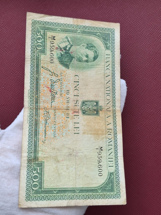 Romania, bancnota 500 lei 1934, Regele Carol II, circulata [4]