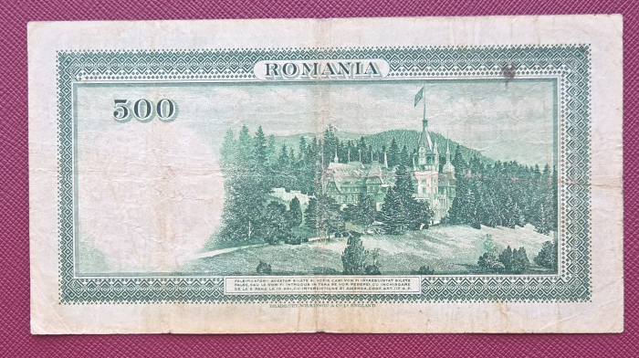 Romania, bancnota 500 lei 1934, Regele Carol II, circulata [2]