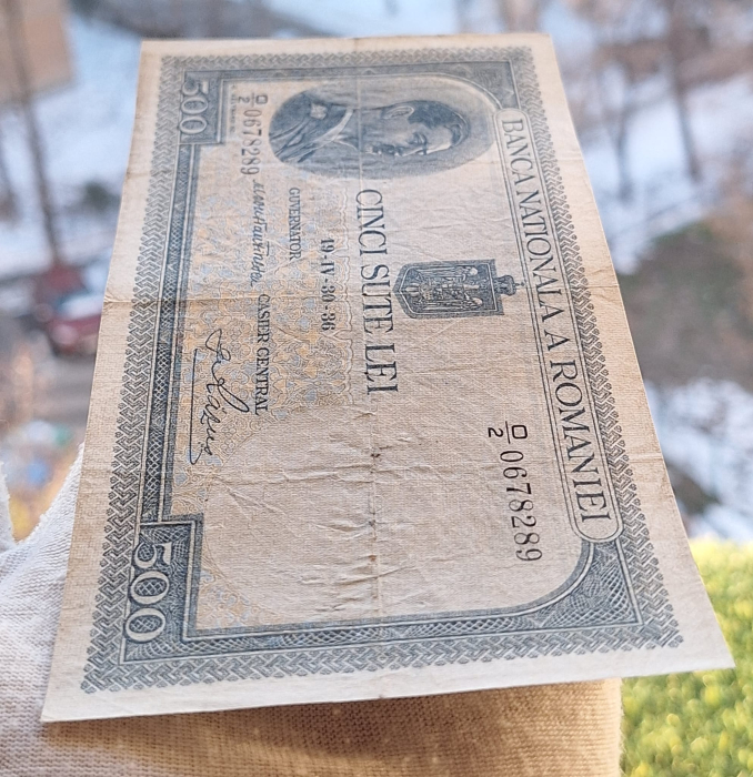 Romania, bancnota 500 lei 1936, Regele Carol II, circulata [6]