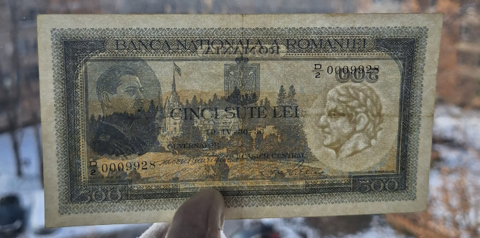 Romania, bancnota 500 lei 1936, Regele Carol II, circulata, stare buna [3]