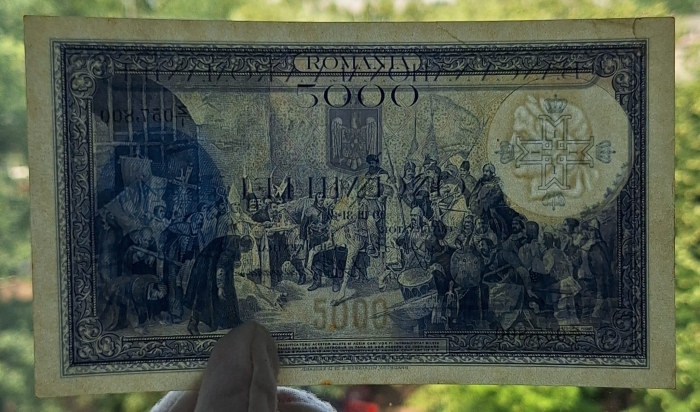 Romania bancnota 5000 lei 1931, seria Z/1 057,800, circulata [4]