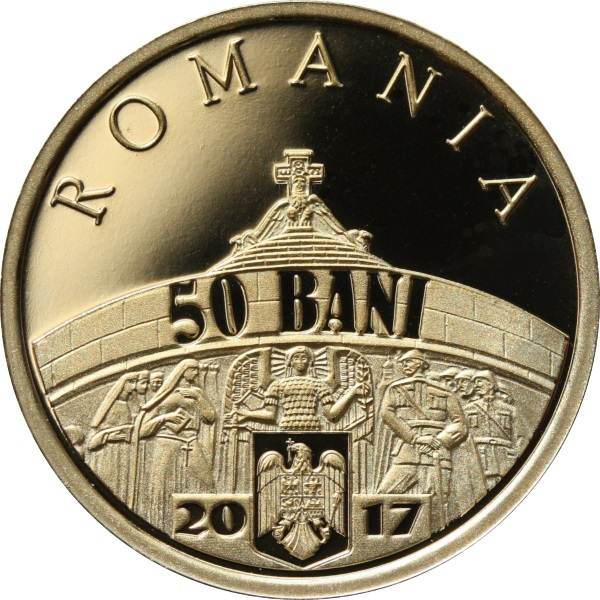 Romania, moneda 50 Bani 2017 proof, Marasti, Marasesti, Oituz, 100 ani [2]