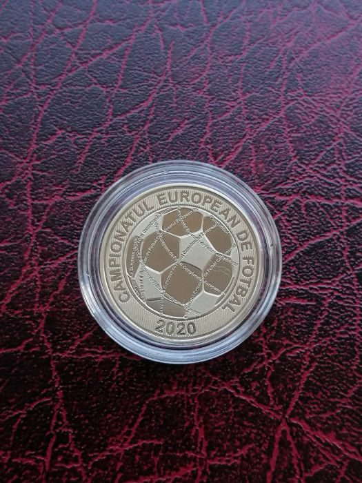 Romania, moneda 50 Bani 2021 proof, Campionatul European de Fotbal 2020 [2]