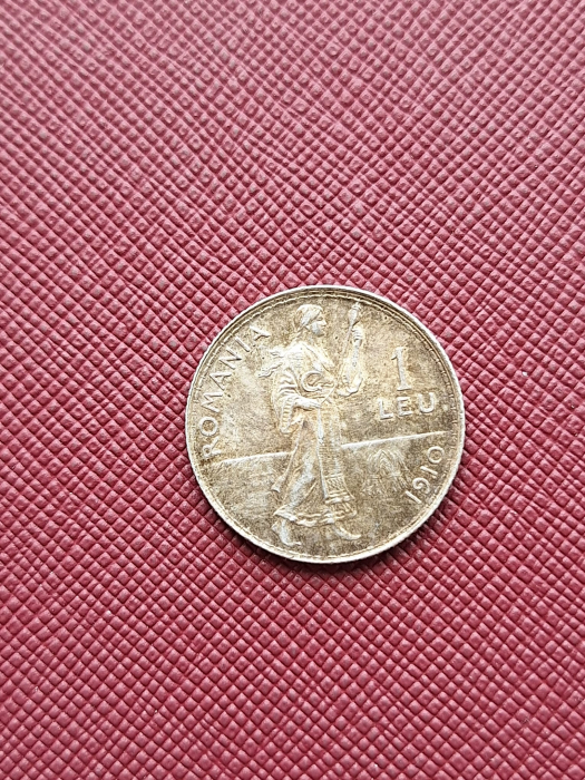 Romania, Regat, 1 Leu 1910, Regele Carol I, cu luciu de batere, rara [2]