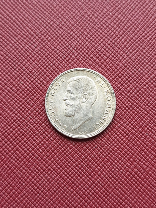 Romania, Regat, 1 Leu 1914, Regele Carol I, cu luciu de batere, rara [1]