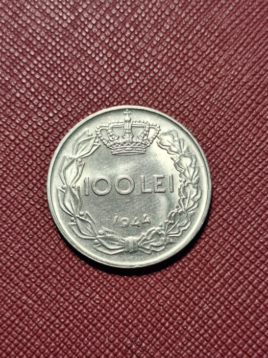 Romania, Regat, 100 lei 1944, cu eroare: batere slaba la "Regele" [2]