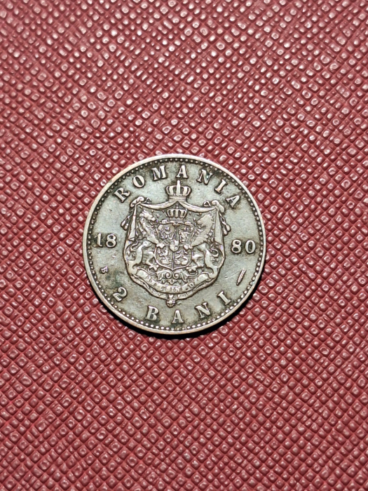 Romania, Regat, 2 Bani 1880, Regele Carol I [2]