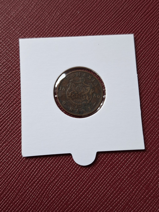 Romania, Regat, 2 Bani 1880, Regele Carol I [2]