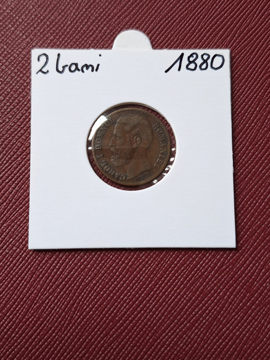 Romania, Regat, 2 Bani 1880, Regele Carol I [1]