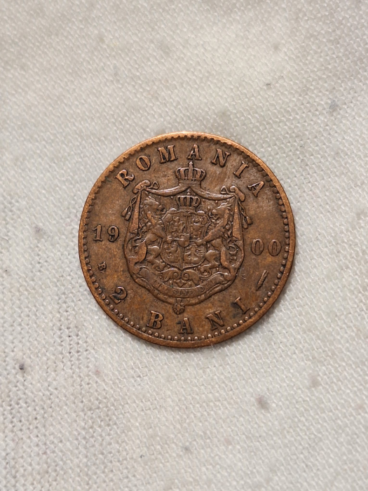 Romania, Regat, 2 Bani 1900, Regele Carol I, cu R de la Rege intrerupt [2]