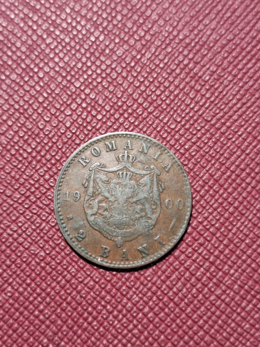 Romania, Regat, 2 Bani 1900, Regele Carol I, usor turtita [2]