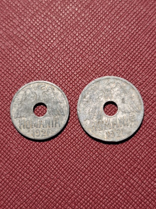 Romania, Regat, 25 Bani + 50 bani 1921, Regele Ferdinand I [2]