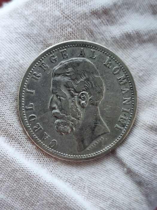Romania, Regat, 5 Lei 1901, moneda rara, Regele Carol I [4]