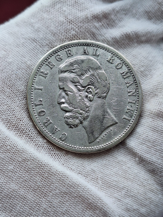 Romania, Regat, 5 Lei 1901, moneda rara, Regele Carol I [3]