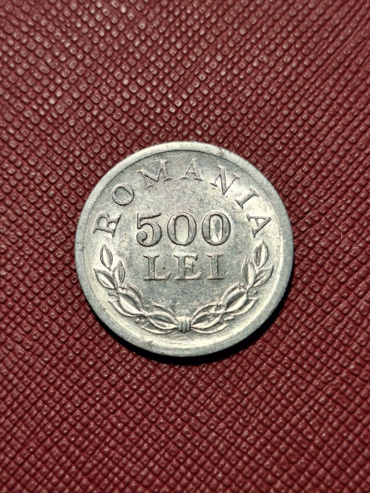 Romania, Regat, 500 lei 1946, Regele Mihai I, eroare: batere dubla [2]