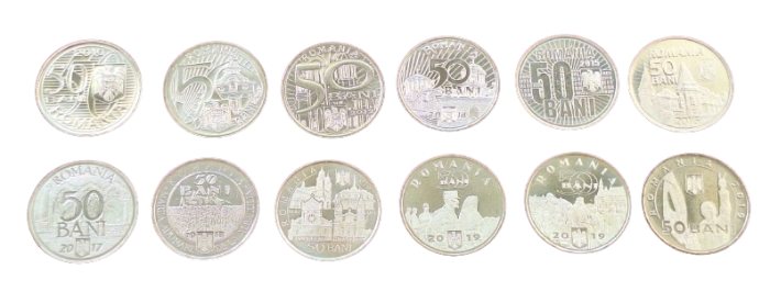 Romania, set 12 monede comemorative 50 bani 2010-2019, necirculate [4]